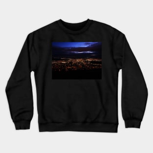 View of city lights from mountain top Crewneck Sweatshirt